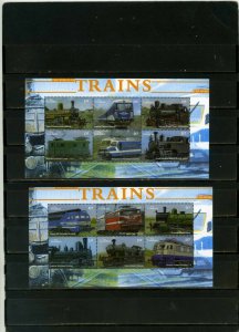 GAMBIA 2002 Sc#2688-2689 LOCOMOTIVES/TRAINS 2 SHEETS OF 6 STAMPS MNH