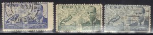 SPAIN SCOTT# C113,14,15 USED 1,2,4p  1939