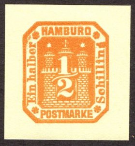 Hamburg Reprint of cut square, 1/2Sch, Unused