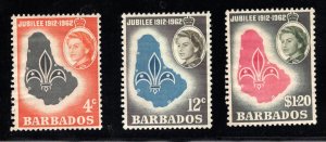 BARBADOS  SC# 254-256  FVF/MNG