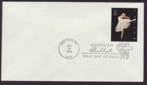 US 3237 Ballet 1998 Pictorial Uncachted U/A FDC