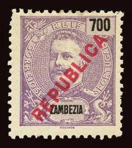 ZAMBEZIA Scott #107 1917 King Carlos unused OG LH
