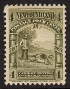 Newfoundland QV 1897 4c Olive-Green SG69 Mint Hinged