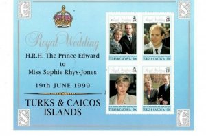 Turks and Caicos - 1999 - Edward Wedding - Sheet of Four - MNH