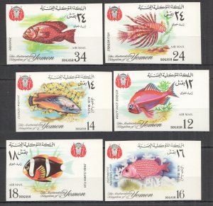 Nw0303 Imperf 1967 Yemen Fish & Marine Life Fauna Fishes #(397-402)B Set Mnh