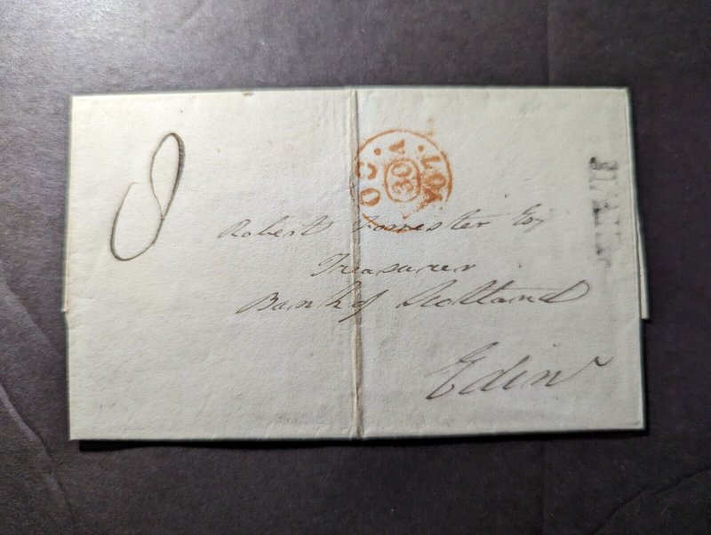 1807 England Folded letter Cover to Edinburgh Scotland