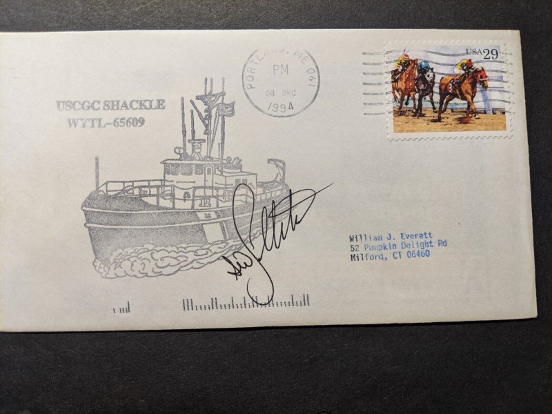 USCGC SHACKLE WYTL-65609 Naval Cover 1994 SIGNED Cachet Portland, ME