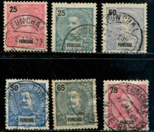 Portuguese Funchal SC# 19-24 King Carlos used (#21 perf 12-1/2)