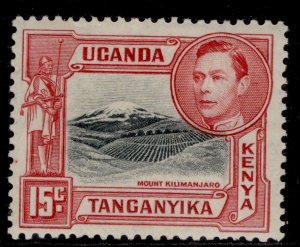 KENYA UGANDA TANGANYIKA GVI SG137, 15c black & rose-red, M MINT. Cat £45.