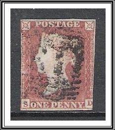 Great Britain #3 (SD) Penny Red Used