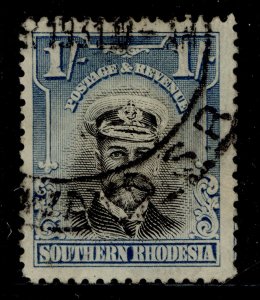 SOUTHERN RHODESIA GV SG10, 1s black & light blue, FINE USED. Cat £13. 