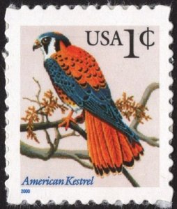 SC#3031A 1¢ American Kestrel Single (2000) SA