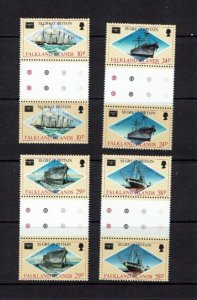 Falkland Islands: 1986, Ameripex, SS Great Britain, set of gutter pairs, MNH
