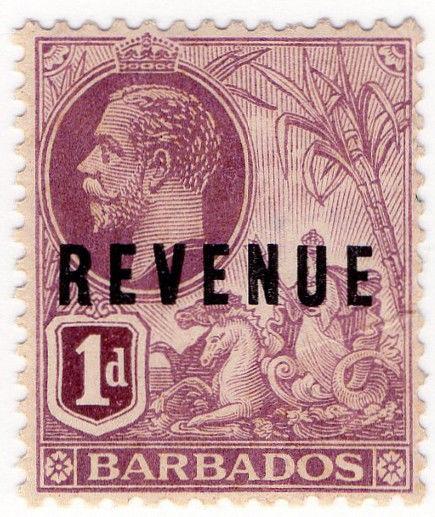 (I.B) Barbados Revenue : Duty Stamp 1d