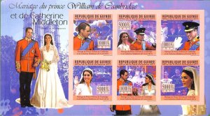 A0576  - GUINEE Guinea - ERROR  IMPERF SHEET - 2011  Royalty WILLIAM & KATE