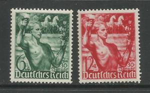 GERMANY  B116-B117  MNH,  YOUTH CARRYING TORCH AND LAUREL