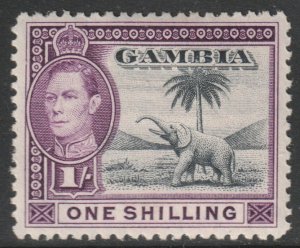 Gambia Scott 138 - SG156, 1938 George VI 1/- MH*