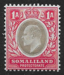 SOMALILAND SG33 1904 1a GREY-BLACK & RED MTD MINT