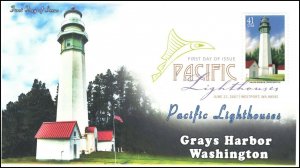 AO-4148-1, 2007, Pacific Lighthouses, FDC, Add-on Cachet, DCP, Grays Harbor Ligh