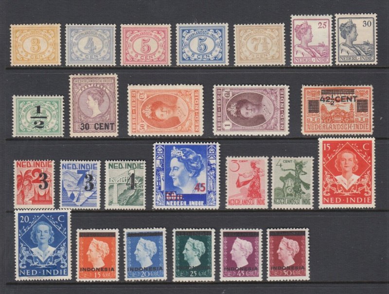 Netherlands Indies Sc 107/299 MLH. 1912-40 issues, 25 different, sound, F-VF