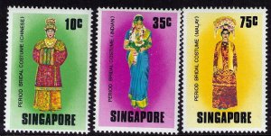 SINGAPORE Scott#257-259 Native Costumes (1976) MNH