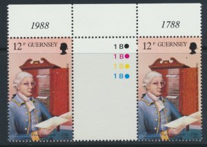 Guernsey  SG 433  SC# 394  Flowers  MNH  Gutter Pair see scan 