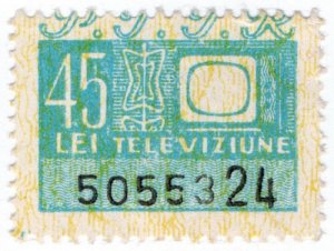 (I.B) Romania Revenue : TV Licence Savings Stamp 45L 