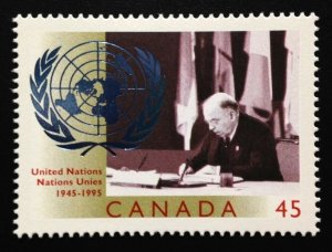 CANADA  Sc# 1584  UNITED NATIONS 50th ANNIVERSARY  U.N.  1995  MNH