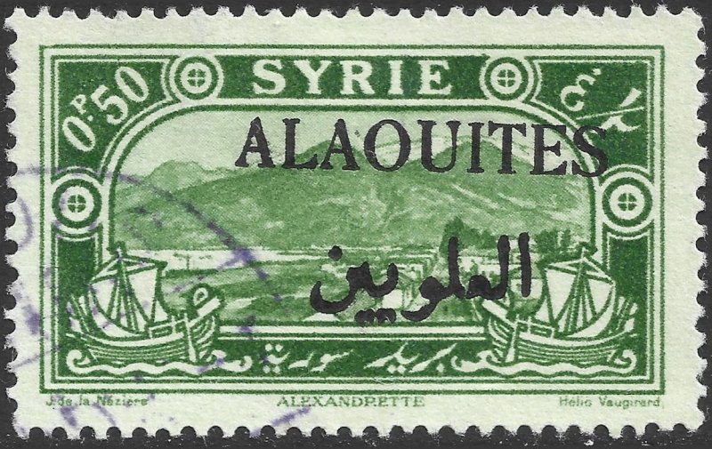 Alaouites #27  Used - 50c Stamp of Syria Ovptd ALAOUITES (1925)