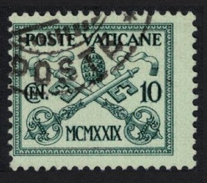 SALE Vatican Papal Tiara and St Peter's Keys 10c FIRST ISSUE 1929 Canc SC#2 S...