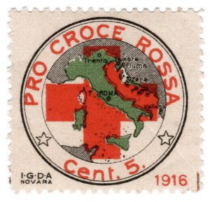 (I.B) Italy (Great War) Cinderella : Red Cross Fund 5c