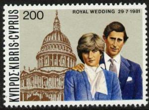 CYPRUS Sc#569 Charles & Diana Royal Wedding MNH