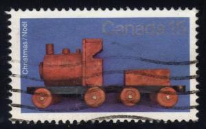 Canada #839 Wooden Train, used (0.25)