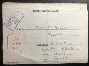 1943 Luftwaffe Camp 3 Germany Prisoner of War POW Letter Cover to Bucks England