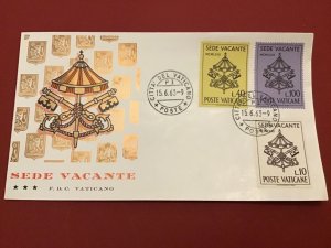 Vatican 1963 Sede Vacante  First Day Cover Postal Cover R42355