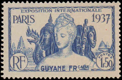 French Guyana #162-167, Complete Set(6), 1937, Hinged