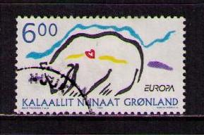 GREENLAND Sc# 348 USED FVF Polar Bear Europa Heart