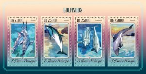 SAO TOME - 2014 - Dolphins - Perf 4v Sheet - Mint Never Hinged