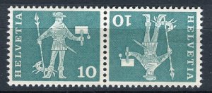 SWITZERLAND; 1960 early Postal History issue MINT MNH 10c. TETE-BECHE Pair