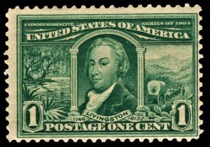 US 323 MNH F/VF 1 Cent Dr. Robert R. Livingston CV $60