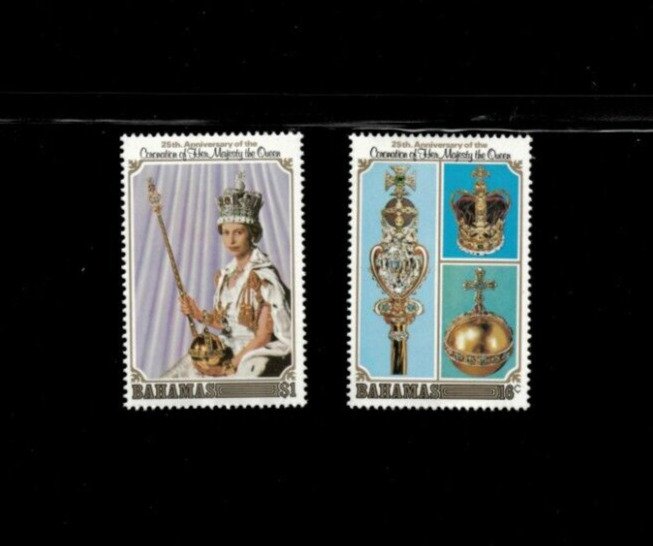 Bahamas 1978 - Coronation - Set of 2 Stamps  - Scott #424-5 - MNH