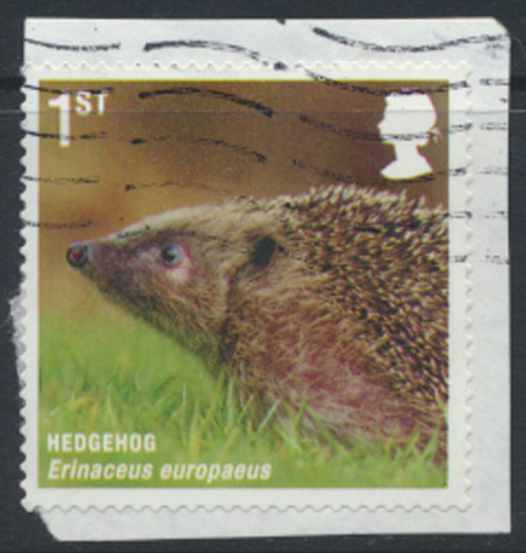 Great Britain SG 3096  SC# 2786 Self Adhesive on piece Hedgehog  2010 see sca...