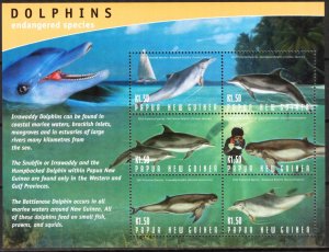 Papua New Guinea 2003 Marine Life Dolphins Sheet MNH
