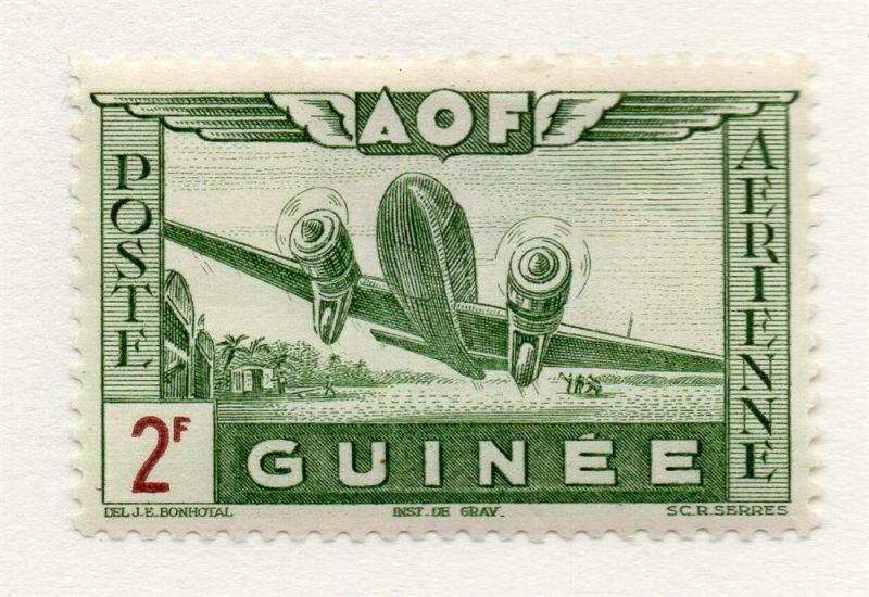 French Guinea 1940s Air Mail Early Issue Fine Mint Hinged 2F. 229513