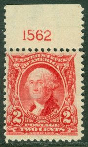 EDW1949SELL : USA 1903 Scott #301 Plate number single Mint NH. PO Fresh Cat $37+