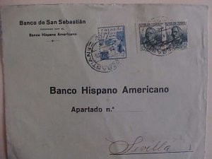 SPAIN SEBASTIAN 1936  CENSORED COVER B/S