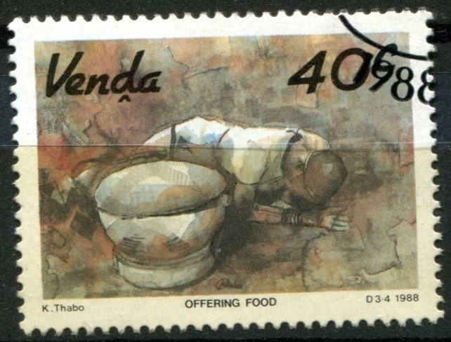 Venda Sc#187 Used, 40c multi, Local Art (1988)