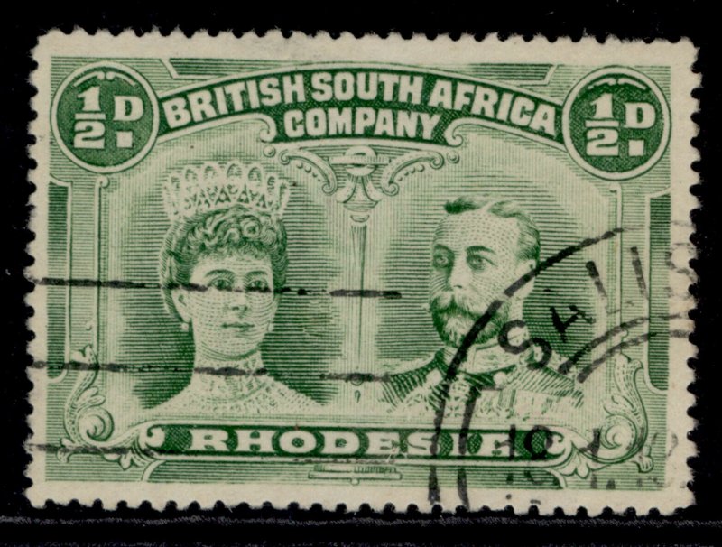 RHODESIA GV SG120, ½d bluish green, FINE USED.