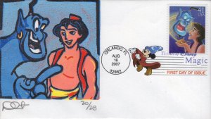 Set of 4 Dave Curtis Reductive Cut FDCs for the 2007 Disney Magic Issue