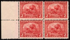 #549 2c Carmine 1920 Pilgrim Block of 4 Mint CV $45+